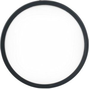 Plafoniera da esterno rotonda nera.