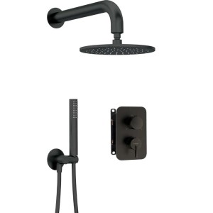 Set doccia incasso Idrostile Limonar con box e soffione 250 mm nero
