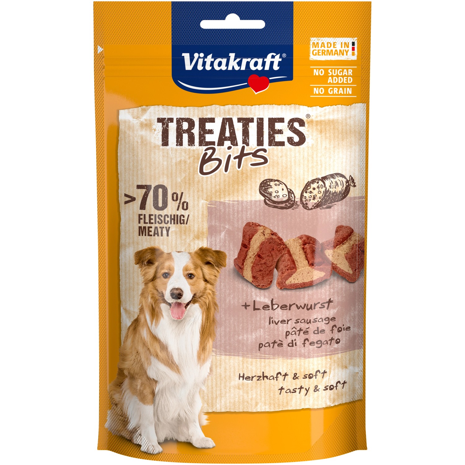 Vitakraft Treaties Bits Salsiccia di fegato, 120g: Snack premio per cani con salsiccia di fegato.
