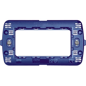 Cornice di copertura blu Bticino LivingLight per interruttori e prese.