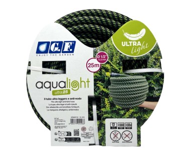 G.F. Tubo Da Giardinaggio RECO 25m 3/4" - In Plastica Riciclata, Antitorsione, UV, Verde Salvia