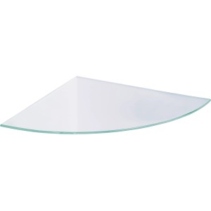 Mensola angolare in vetro trasparente OBI Villar, 25x25x0,6 cm, ideale per scaffali e costruzione mobili.