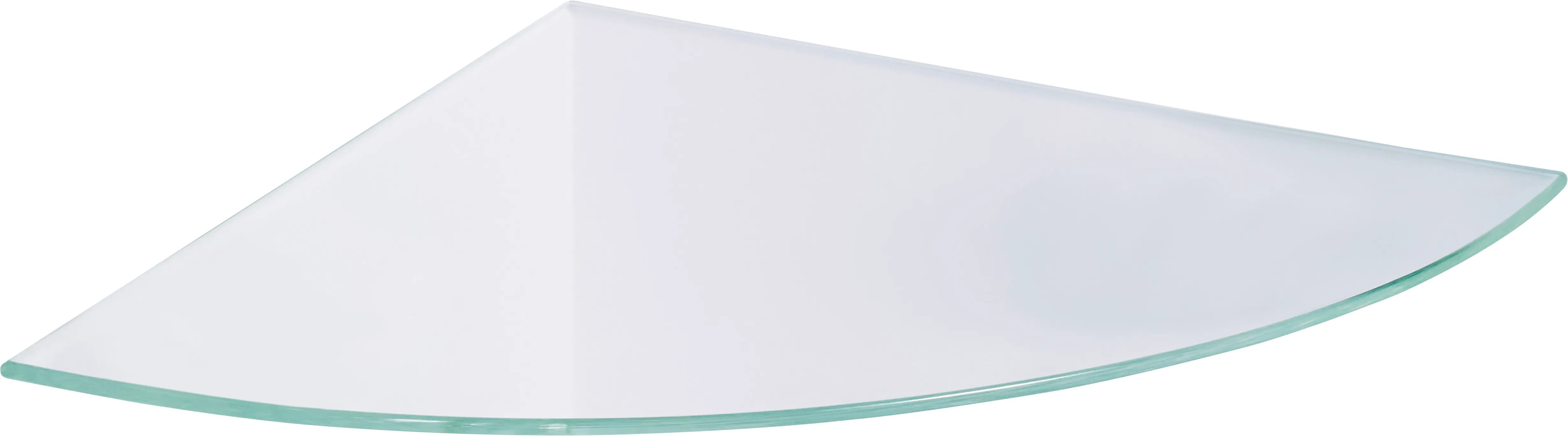 Mensola Angolare In Vetro Bianco 35x35 Cm - Con Clip Acciaio Per Angolo