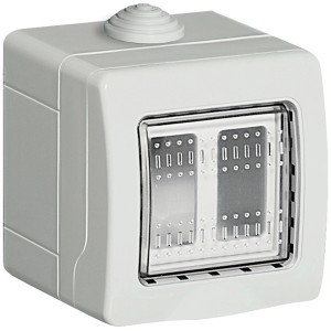 t.b.t. per esterni, Serie civili, copertura bianca con protezione trasparente.