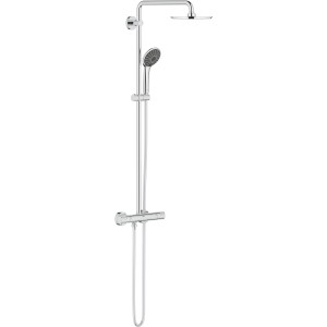 Sistema doccia Grohe Vitalio Joy 210 con termostato per montaggio a parete, con soffione e doccetta.