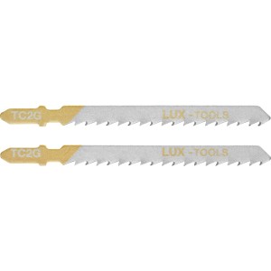 Due lame per seghetto alternativo LUX per legno, attacco a T, 75 mm, dentatura grossa.