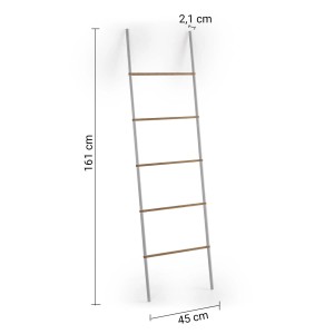 t.b.t. Accessorio per mobili bagno: Scaletta portasciugamani con pioli, alta 161 cm.