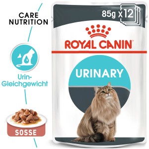 Royal Canin Urinary Care cibo umido per gatti, 12 buste da 85g per un tratto urinario sano.