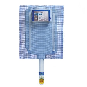 Cassetta WC t.b.t. con protezione blu.