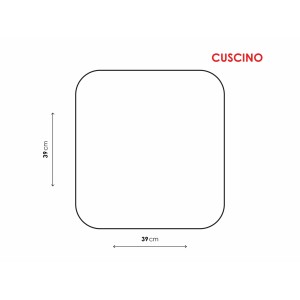 Illustrazione di un cuscino quadrato da esterno (39x39cm).