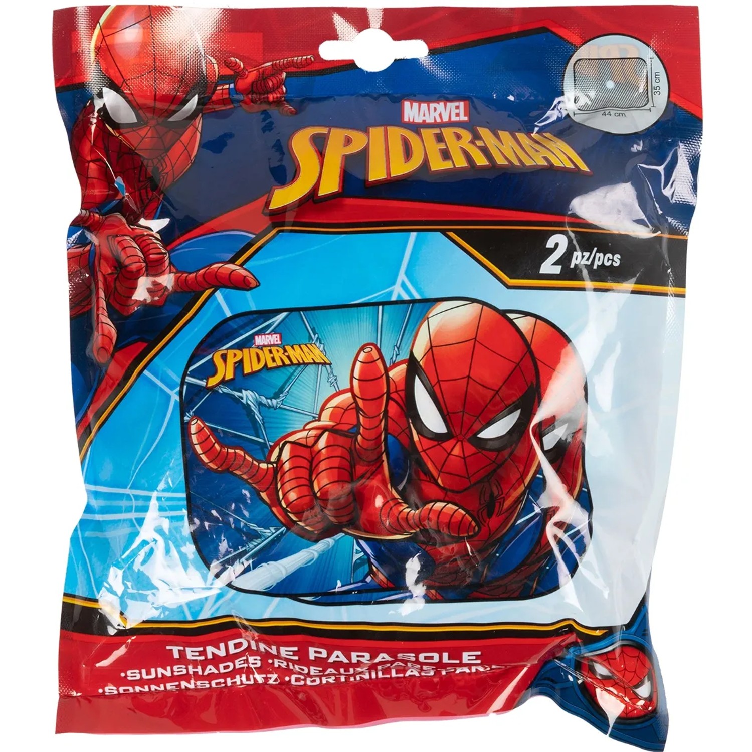 Parasole auto Spiderman, 2 pezzi, per interni auto. Accessorio per bambini.