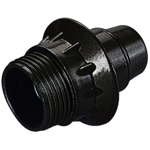 Portalampada nera da esterno t.b.t. con filettatura.