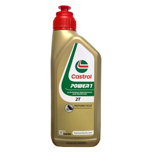 Olio motore Castrol Power 1 2T, flacone da 1 litro per motori a due tempi.
