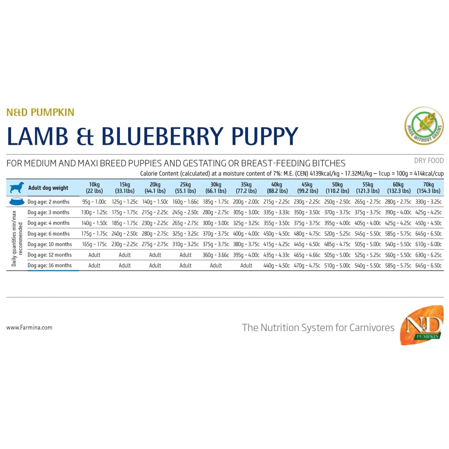 N&D Pumpkin cibo secco per cani Agnello e Mirtillo Puppy per cuccioli di taglia media e grande.