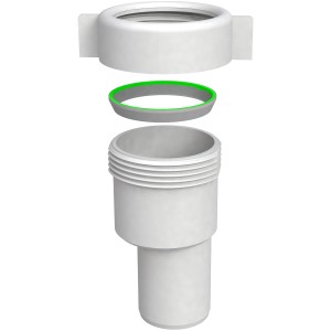 Prolunga sifone t.b.t., dettagli di parti in plastica bianca.