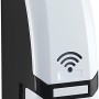Dispenser sapone t.b.t. bianco con corpo nero e sensore.