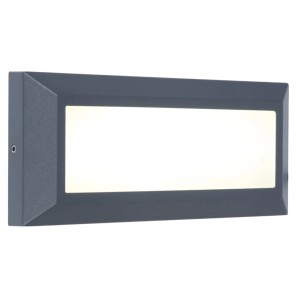 Lutec Helena luce di orientamento a LED, lampada da esterno grigia con luce bianca neutra diretta.
