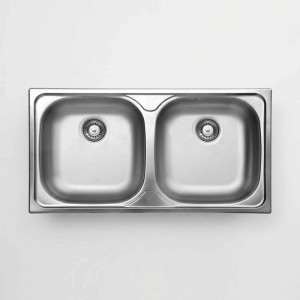 Lavello 2 vasche Idrostile Jobabo 435x150 mm satinato