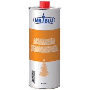 Solvente t.b.t. in lattina con coperchio rosso.