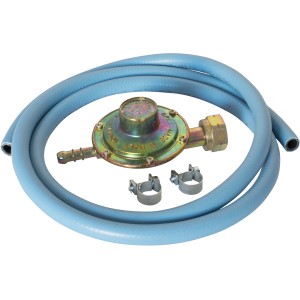 Set Tubi flex: regolatore di pressione, tubo flessibile e fascette stringitubo.