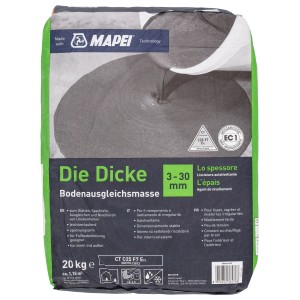 Sacco di autolivellante Mapei Die Dicke 3-30mm, adatto per riscaldamento a pavimento, per lisciare e livellare.
