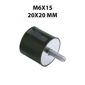Ammortizzatore di vibrazioni M6x15, 20x20 mm per accessori lavatrici.