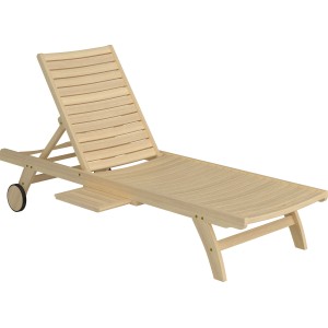 Lettino prendisole Canston in legno acacia