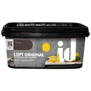 Pittura decorativa t.b.t. in secchio. Intonaco decorativo per pareti effetto cemento.