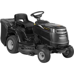 Trattorino tagliaerba Alpina AT4 84 A, rasaerba rider nero con cesto di raccolta e larghezza taglio 84 cm.