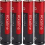 Confezione da 4 batterie alcaline AAA rosse per telecomandi, orologi, ecc.