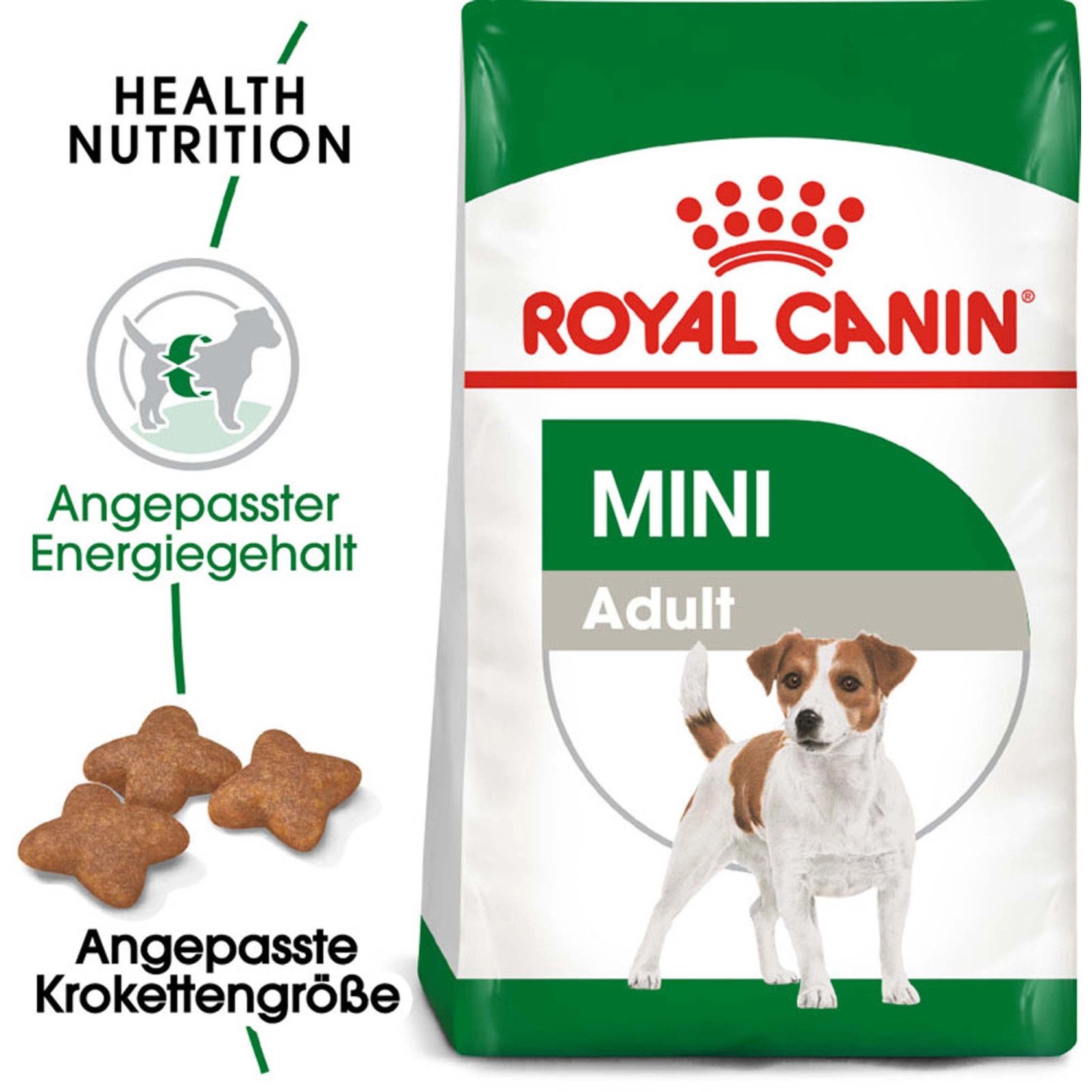 Royal Canin Mini Adult cibo secco per cani di piccola taglia, confezione da 800g.