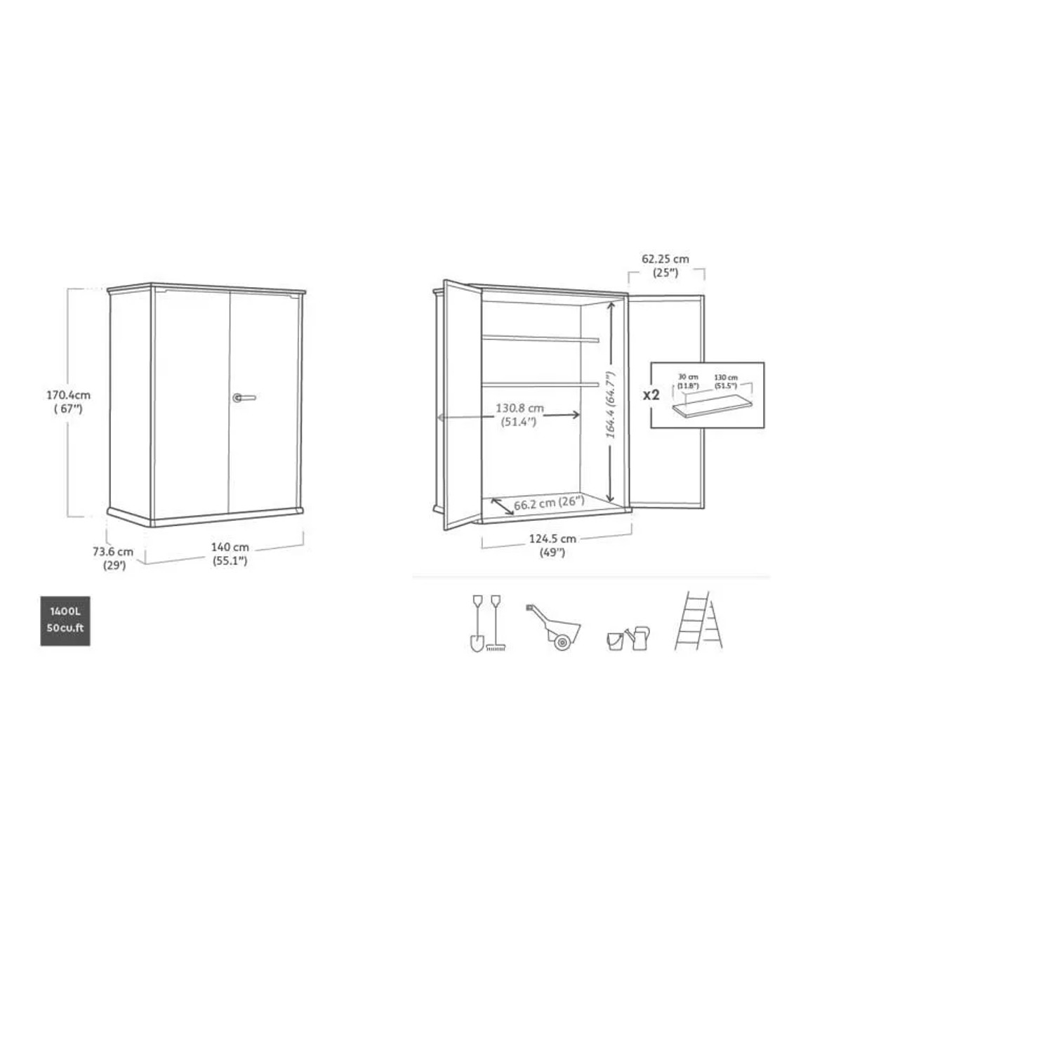Porta attrezzi in plastica Keter Vertical sp. 20 mm marrone scuro 1,16 m²_7