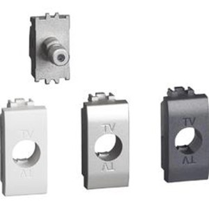 Coperture t.b.t. per connessioni antenna in bianco, argento e antracite.