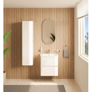 Mobile bagno colonna sospesa Mia Plus Round 35x145 cm bianco lucido
