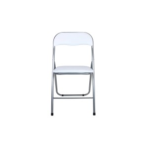 Sedia pieghevole bianca. Ideale per giardino, balcone o campeggio.