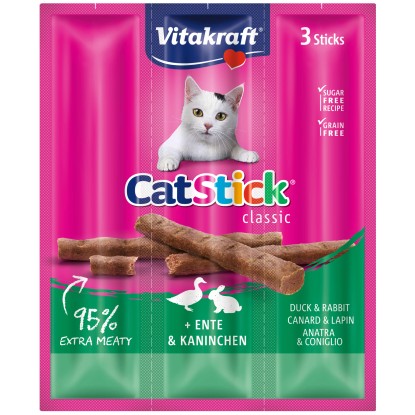 Stick gatti Vitakfraft mini anatra e coniglio 18 g 3 pz