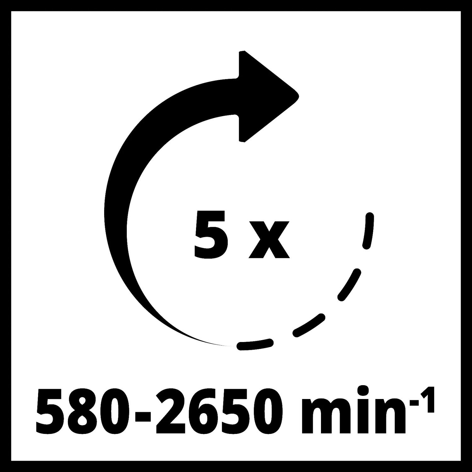 Simbolo: impostazione a 5 velocità (580-2650 giri/min) del trapano a colonna Einhell TC-BD 350.