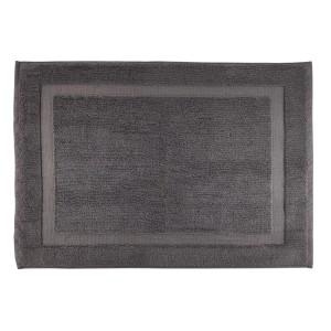 Tappeto da bagno t.b.t. grigio con bordo decorativo.