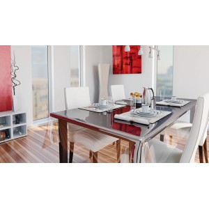 Tavolo con tovaglia trasparente t.b.t. della categoria Tovaglie.