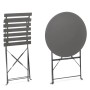 Set bistrot AUSTIN pieghevole in acciaio, composto da tavolo e sedia, ideale per piccoli balconi.