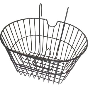 Cesto da bici t.b.t. nero in metallo da appendere al manubrio.