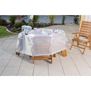 Telone bianco LUX 2x3m protegge i mobili da giardino da sporco e umidità.
