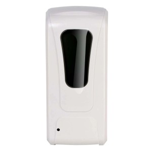 Dispenser sapone t.b.t. bianco da parete con indicatore di livello.