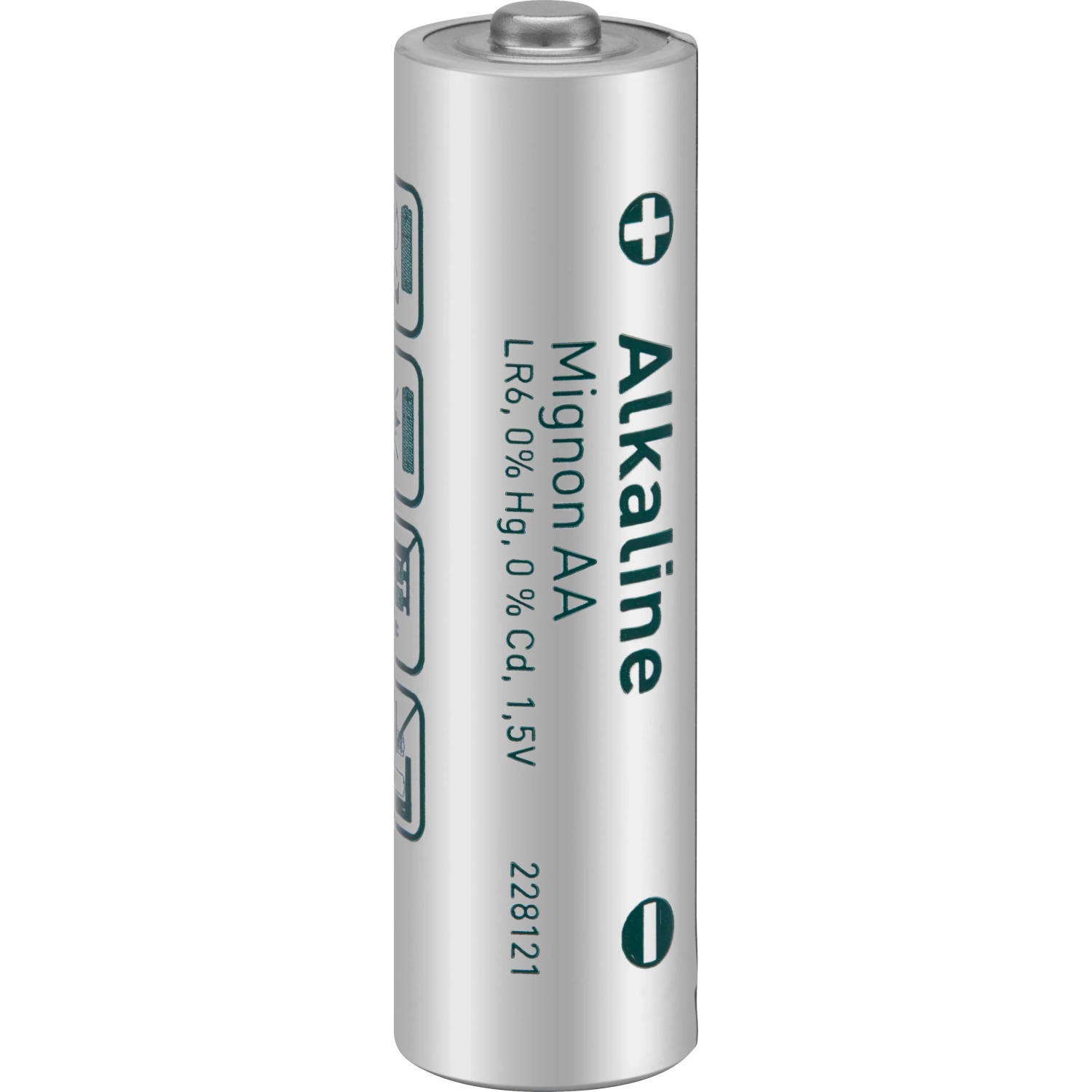 Batteria alcalina AA, 1.5V, adatta a molti dispositivi.