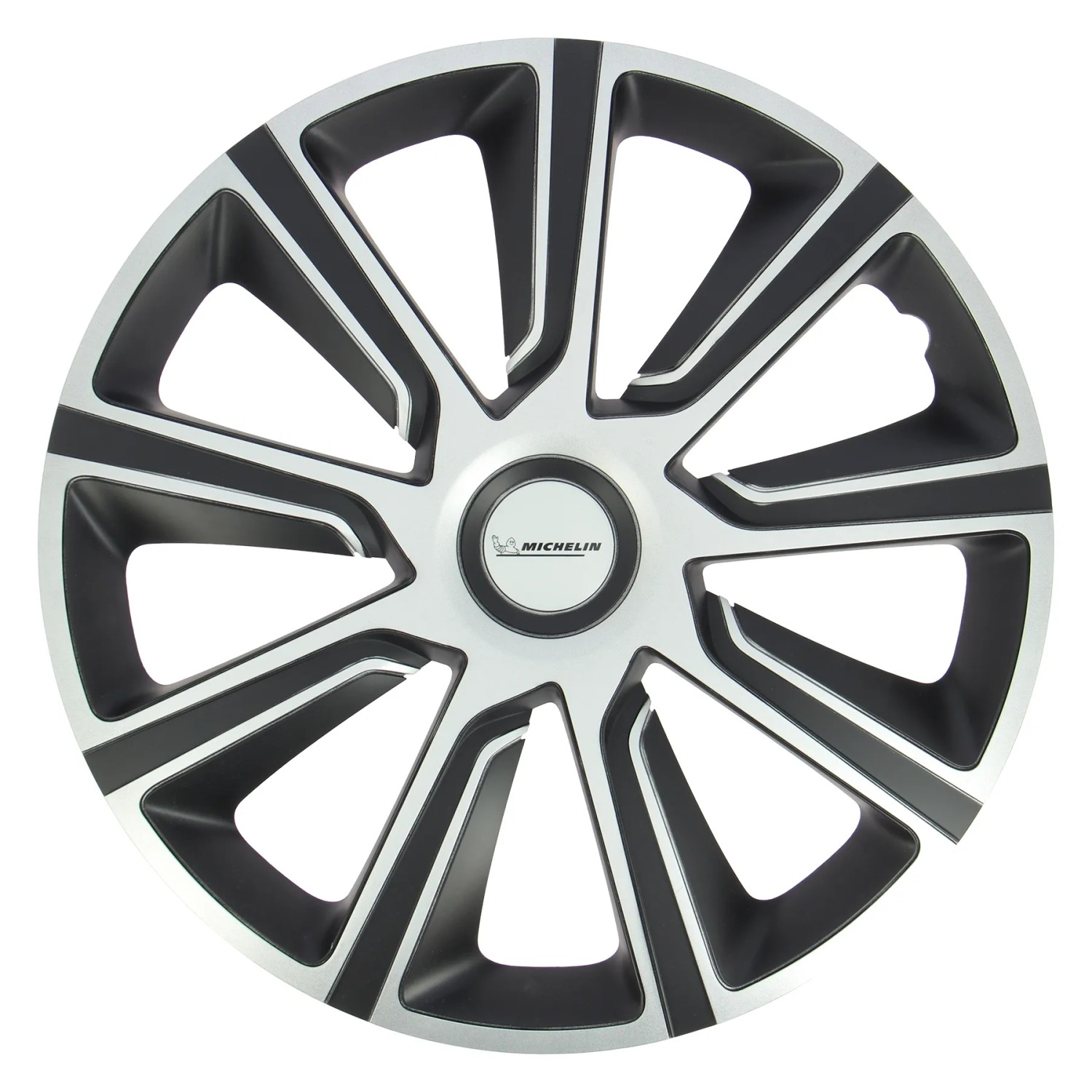 Copricerchio argento e nero per accessori auto