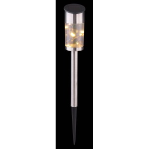 t.b.t. Lampada segnapasso solare in acciaio inox con LED bianco caldo.