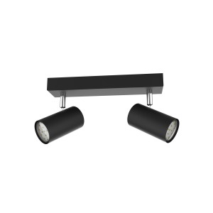 Globo Faretto Robby, 2 luci, nero opaco. Faretto da soffitto moderno per lampadine GU10.