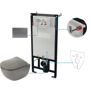 Set WC murale Artemides 6 in 1 antracite titanio-nero