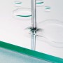 Punta per vetro LUX 4 mm che fora una lastra di vetro, raffreddata con acqua.