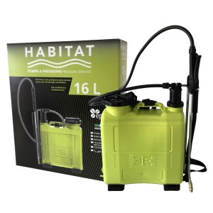 Pompa a pressione verde t.b.t. da 16L per giardino e cura delle piante.